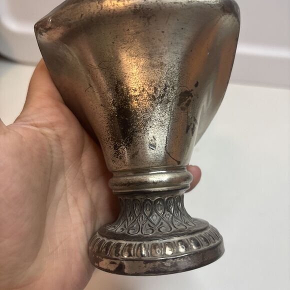 Antique Silver Plated Madonna SC De Maria Bust  Religious Statue About 7” H - Picture 9 of 11